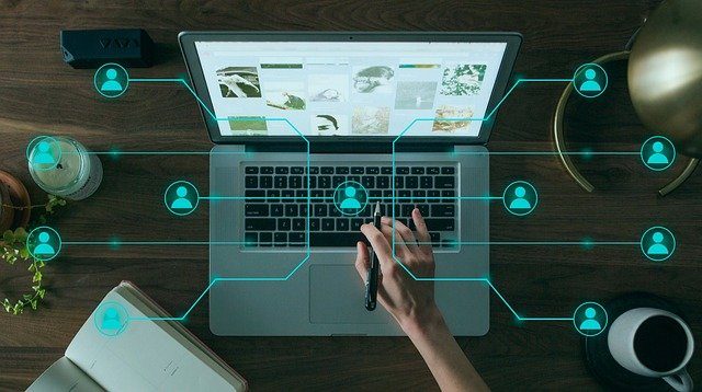 A person working on digital marketing analytics at a desk